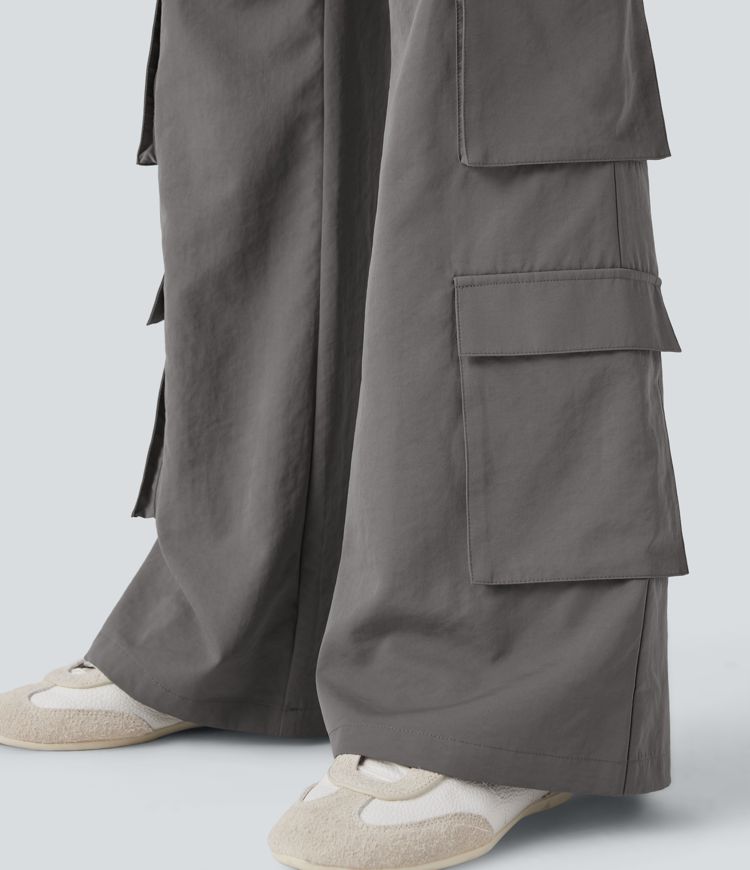 Mid Rise Casual Cargo Pants with Pockets