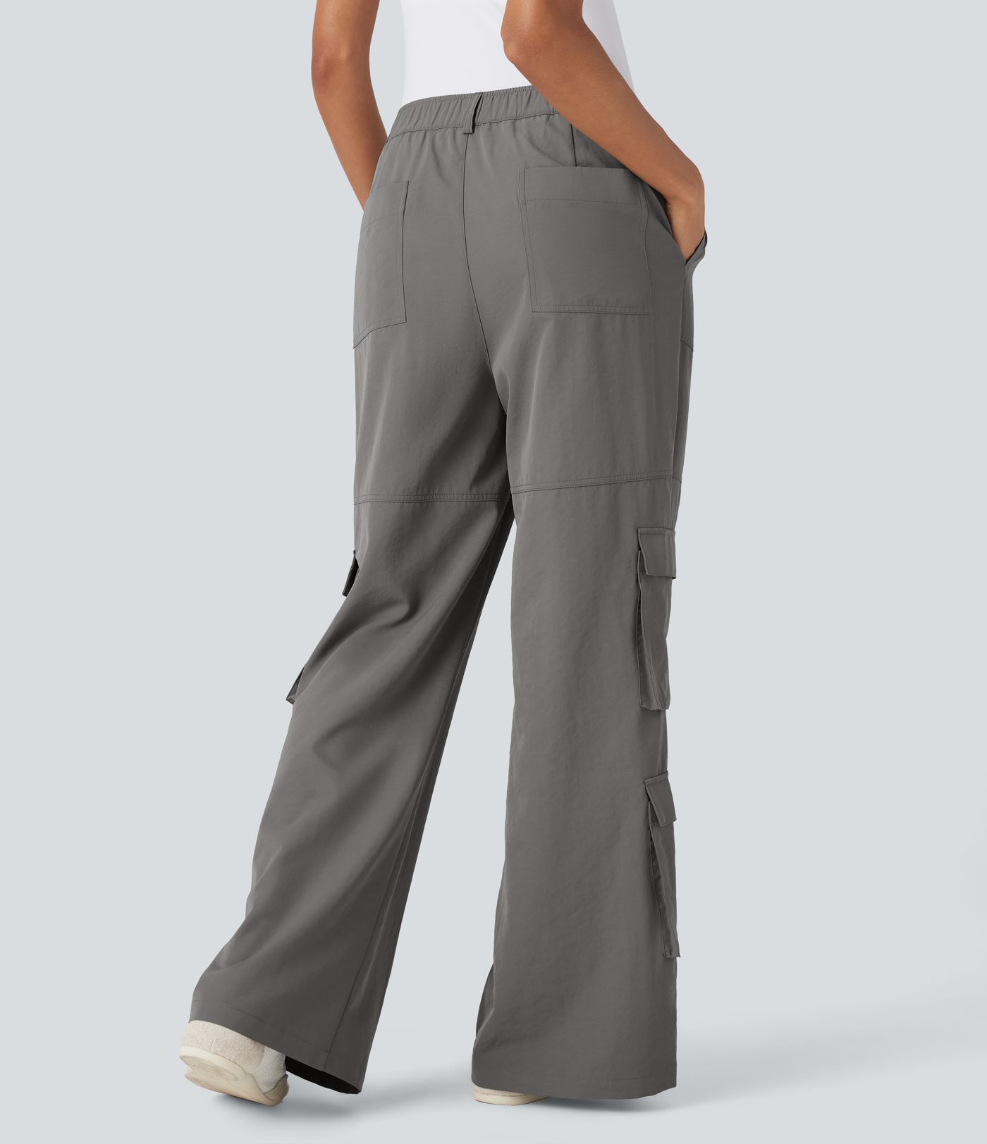 Mid Rise Casual Cargo Pants with Pockets