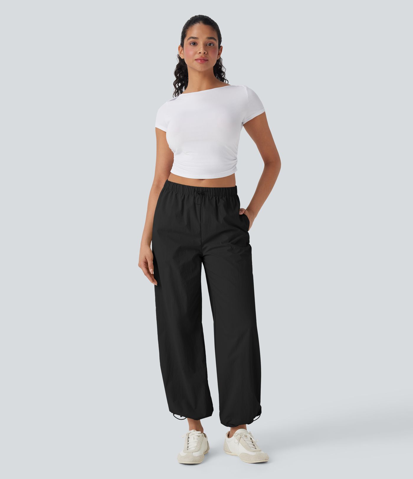 Low Rise Cinchable Hem Yoga Joggers with Pockets