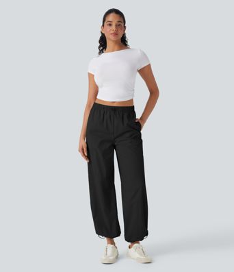 Low Rise Cinchable Hem Yoga Joggers with Pockets