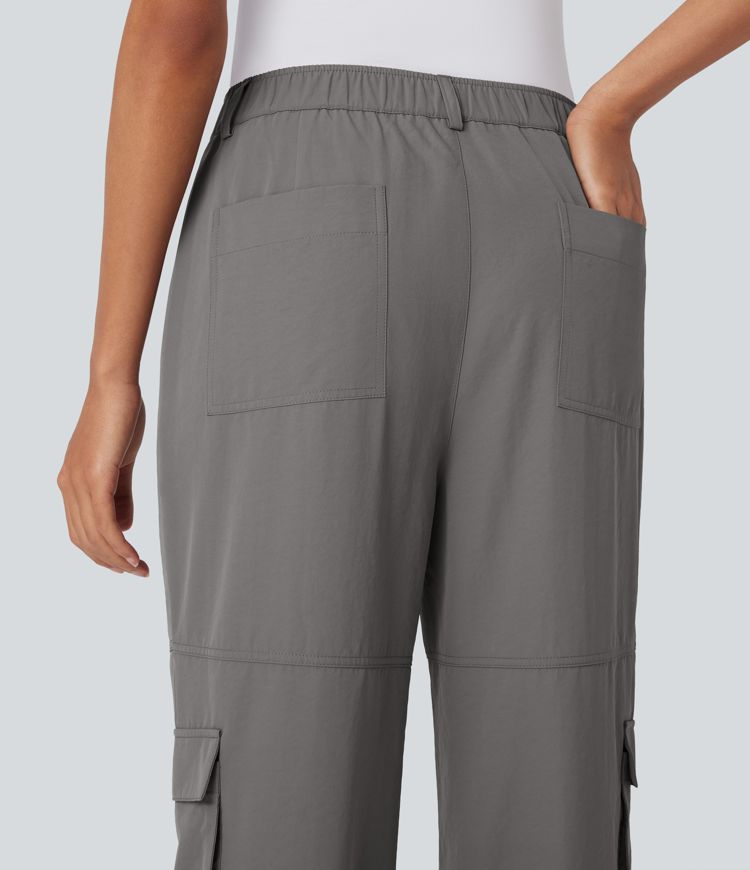 Mid Rise Casual Cargo Pants with Pockets
