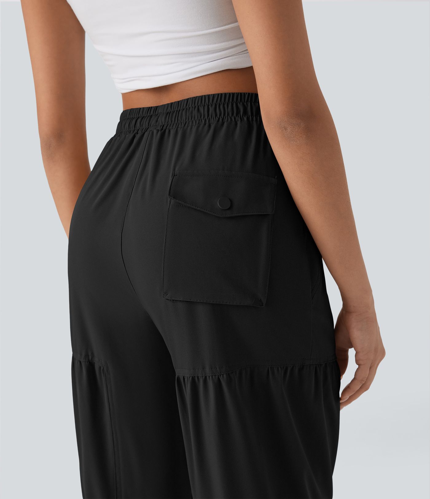 Mid Rise Drawstring Quick Dry Casual Joggers with Pockets