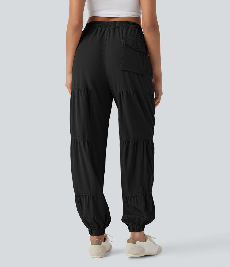 Mid Rise Drawstring Quick Dry Casual Joggers with Pockets