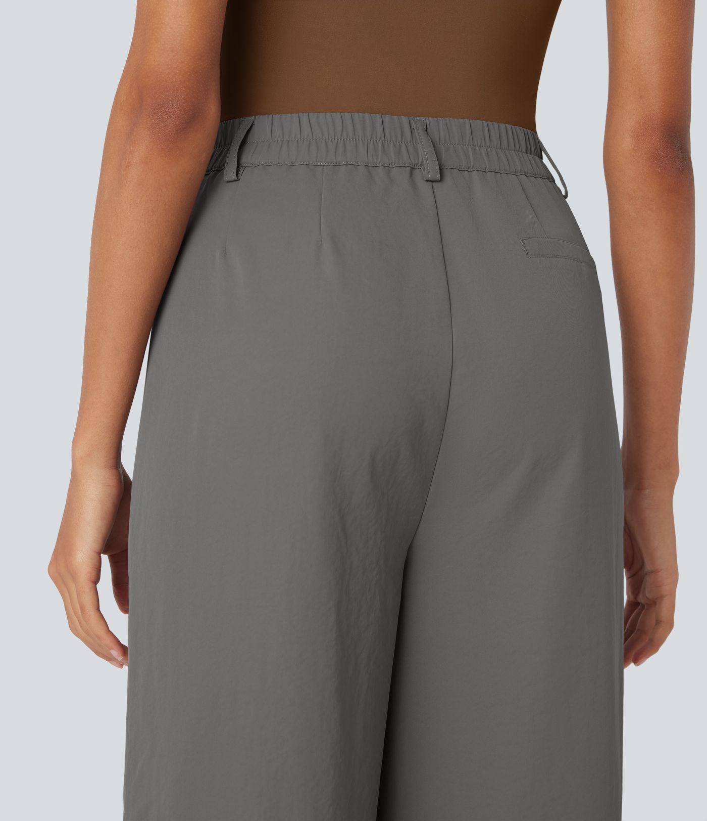 Pantalones cargo casuales de talle alto con bolsillos