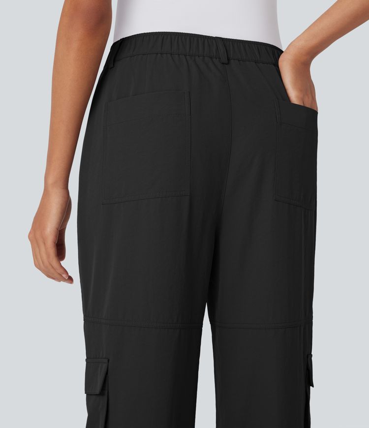 Mid Rise Casual Cargo Trousers with Multiple Pockets