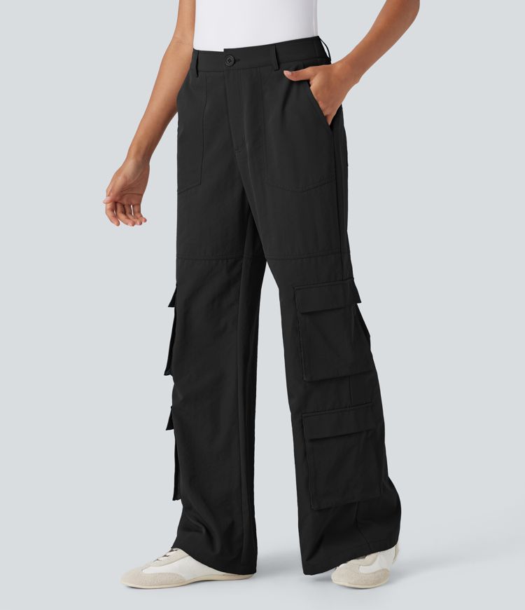 Mid Rise Casual Cargo Trousers with Multiple Pockets