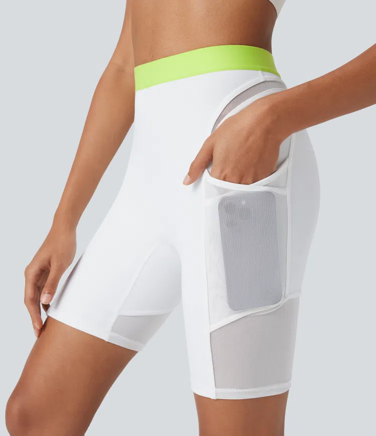 SpeedWave™ - Trainings-Shorts mit hohem Bund, Seitentaschen und kontrastierendem Netzstoff - schnelltrocknend, 17,78 cm