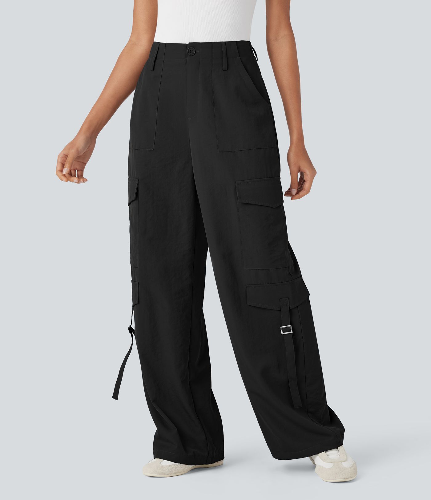 High Waisted Travel Cargo Pants with Pockets
