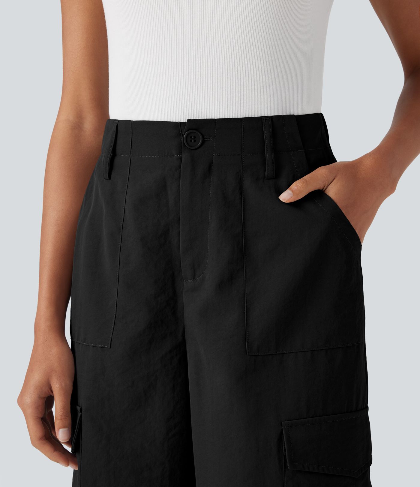 High Waisted Travel Cargo Pants with Pockets