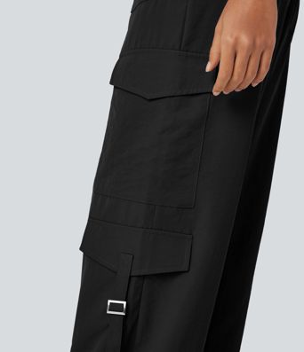 High Waisted Travel Cargo Pants with Pockets