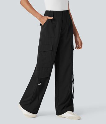 High Waisted Travel Cargo Pants with Pockets