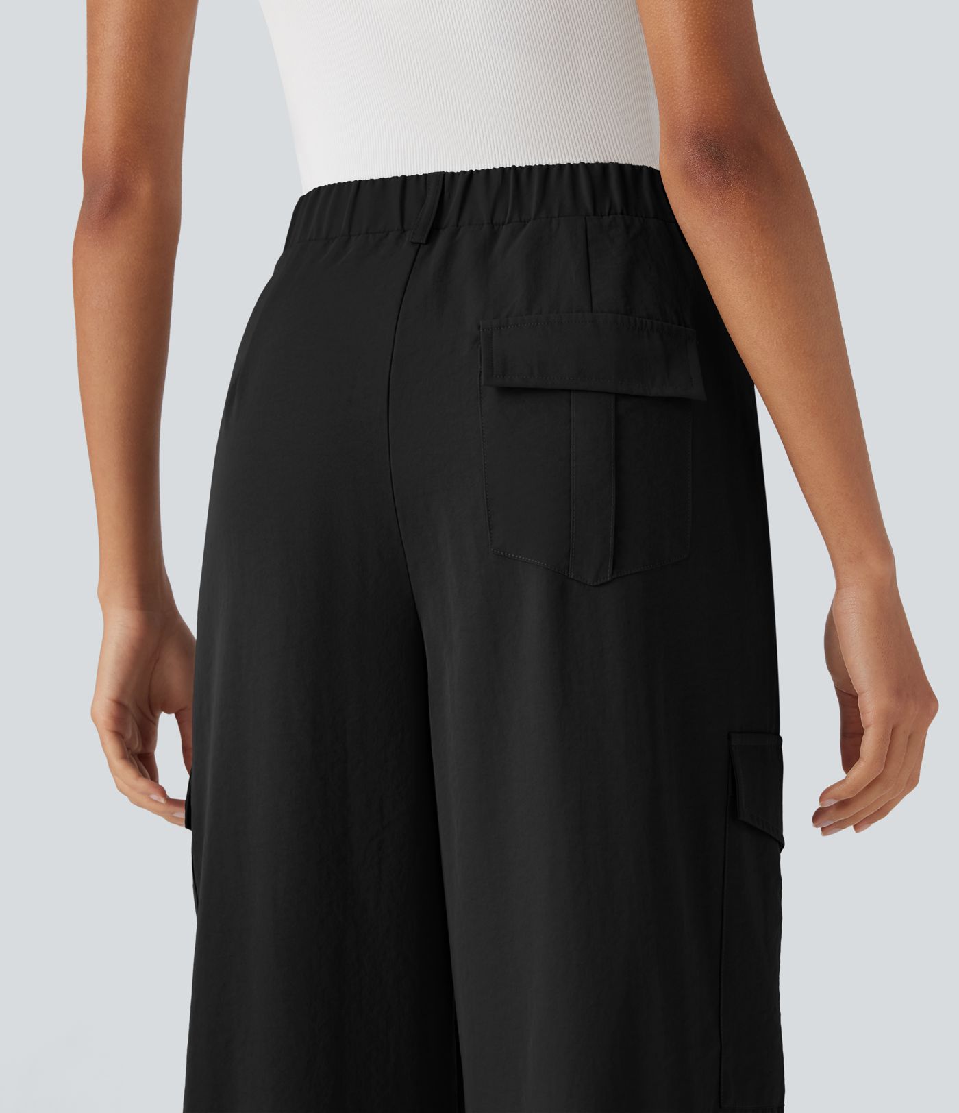 High Waisted Travel Cargo Pants with Pockets