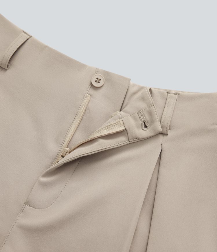 Quick Dry High Waisted Sied Pocket Golf Shorts-Golf Tee Pocket-UPF 40+