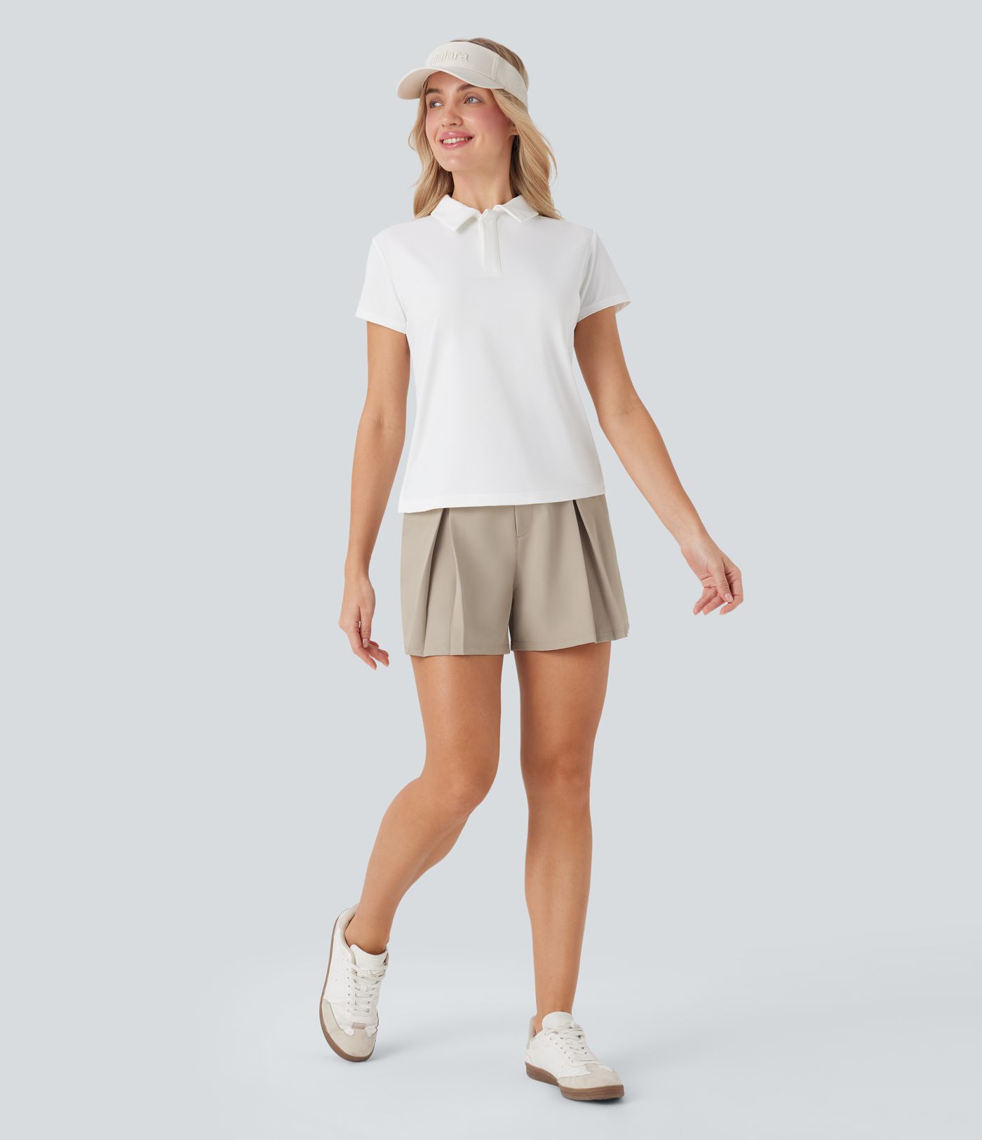 Quick Dry High Waisted Sied Pocket Golf Shorts-Golf Tee Pocket-UPF 40+