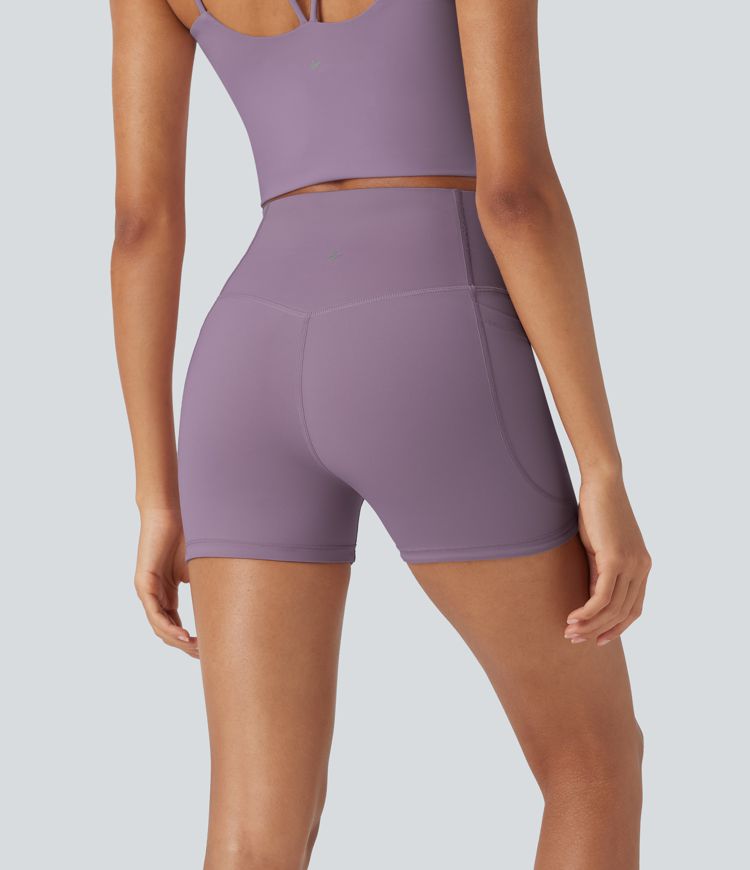 Shorts de yoga Halara UltraSculpt™ Refrescante moldeador de secado rápido con tiro alto reductor de abdomen de 7.5 cm y con bolsillos - UPF 50+