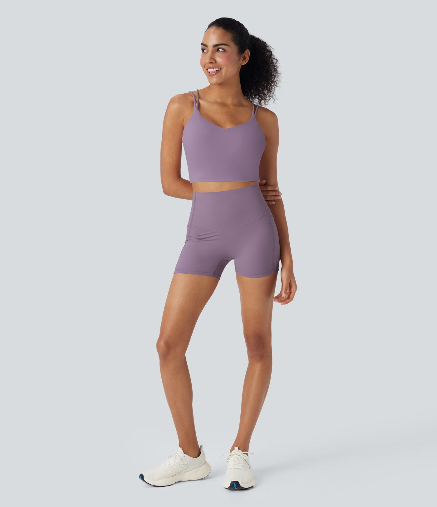 Shorts de yoga Halara UltraSculpt™ Refrescante moldeador de secado rápido con tiro alto reductor de abdomen de 7.5 cm y con bolsillos - UPF 50+