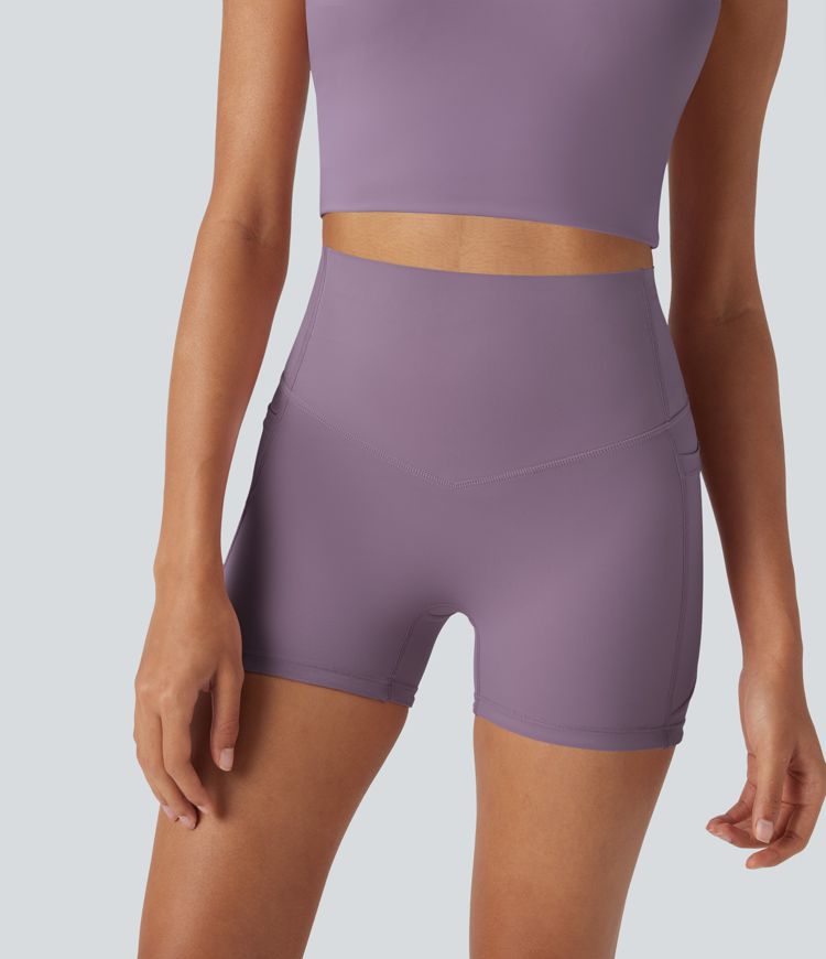 Shorts de yoga Halara UltraSculpt™ Refrescante moldeador de secado rápido con tiro alto reductor de abdomen de 7.5 cm y con bolsillos - UPF 50+