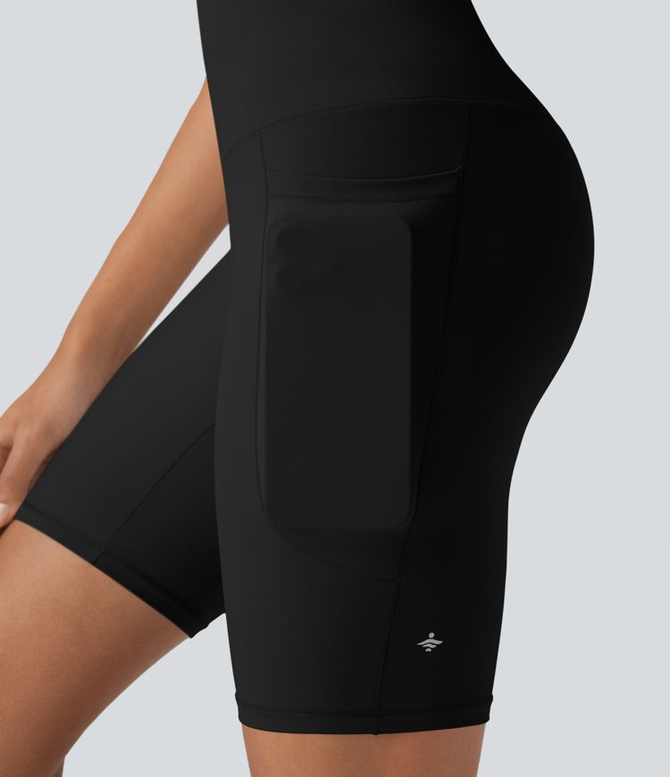 Halara UltraSculpt™ - Workout-Shorts mit hohem Bund, Seitentaschen, Bauchkontrolle und Cool-Touch - schnelltrocknend, UPF50+, 17,8 cm Halara UltraSculpt™ - Workout-Shorts mit hohem Bund, Seitentaschen, Bauchkontrolle und Cool-Touch - schnelltrocknend, UPF50+, 17,8 cm