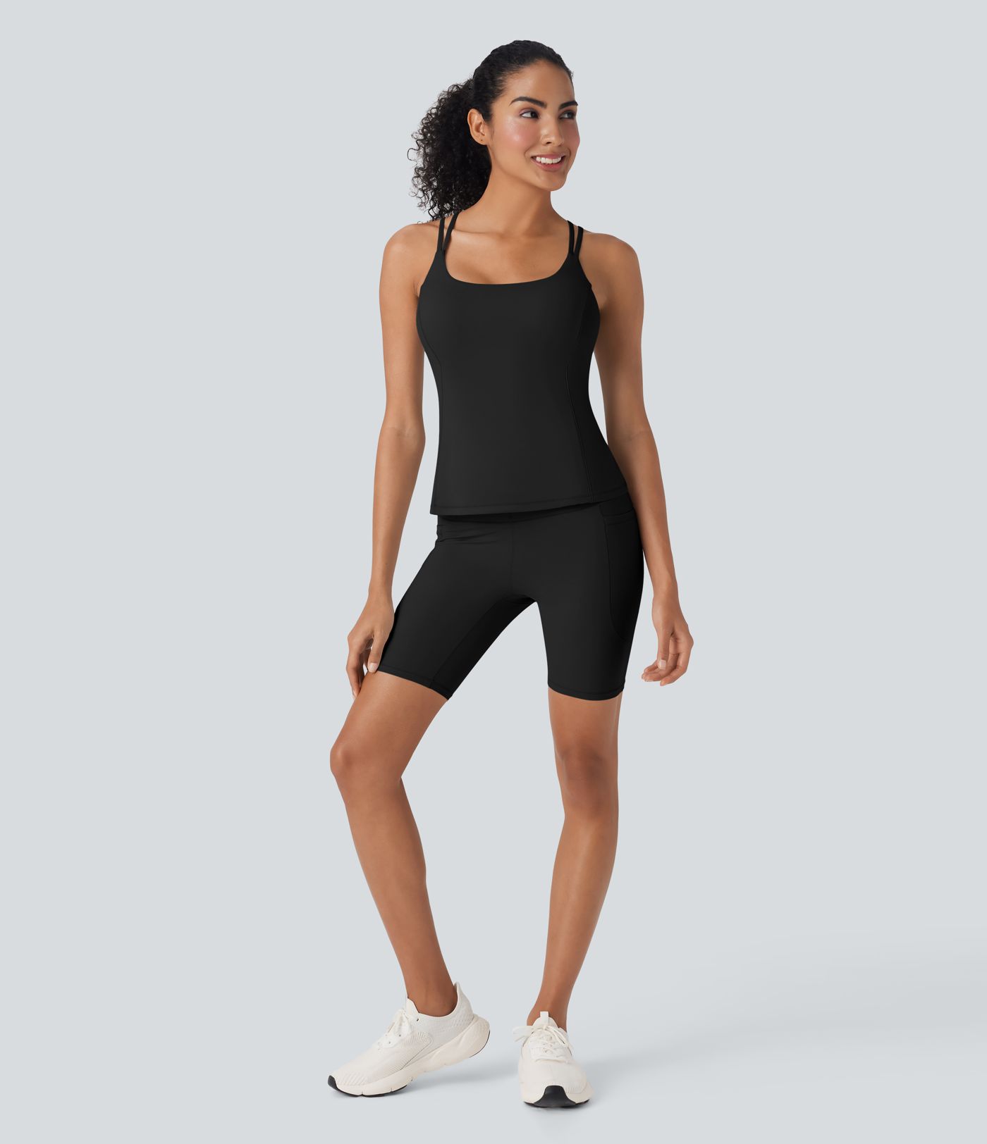 Halara UltraSculpt™ - Workout-Shorts mit hohem Bund, Seitentaschen, Bauchkontrolle und Cool-Touch - schnelltrocknend, UPF50+, 17,8 cm Halara UltraSculpt™ - Workout-Shorts mit hohem Bund, Seitentaschen, Bauchkontrolle und Cool-Touch - schnelltrocknend, UPF50+, 17,8 cm