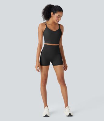 Halara UltraSculpt™ Cool Quick Dry High Waisted Tummy Control Shaping Yoga Biker Shorts 3'' with Pockets-UPF50+