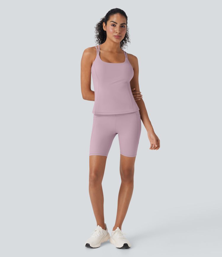 Halara UltraSculpt™ Cool Biker Shorts with quick-drying with 18 cm abdomen sculpting effect with side pockets and UPF 50+