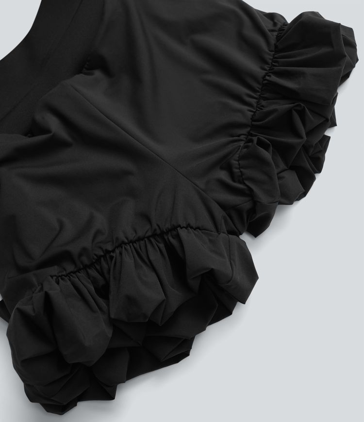 High Waisted Drawstring Casual Bubble Shorts with Pockets High Waisted Drawstring Casual Bubble Shorts with Pockets