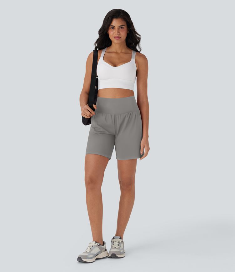 SoftlyZero™ Airy Super High Waisted 2-in-1 Cool Touch Yoga Shorts 7" with Pockets