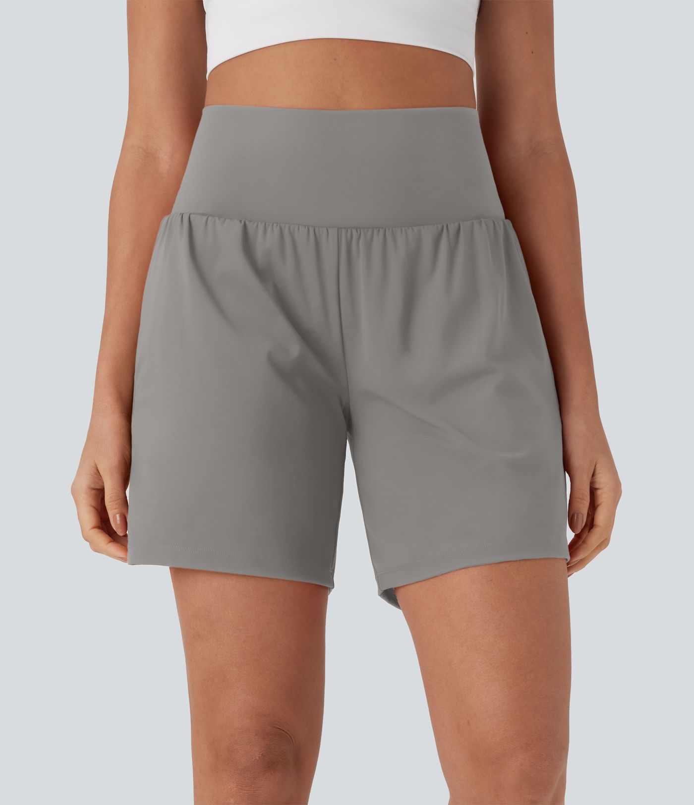 SoftlyZero™ Airy Super High Waisted 2-in-1 Cool Touch Yoga Shorts 7" with Pockets