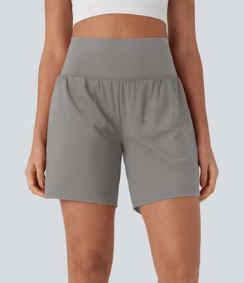 SoftlyZero™ Airy Super High Waisted 2-in-1 Cool Touch Yoga Shorts 7" with Pockets