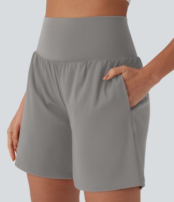SoftlyZero™ Airy Super High Waisted 2-in-1 Cool Touch Yoga Shorts 7" with Pockets