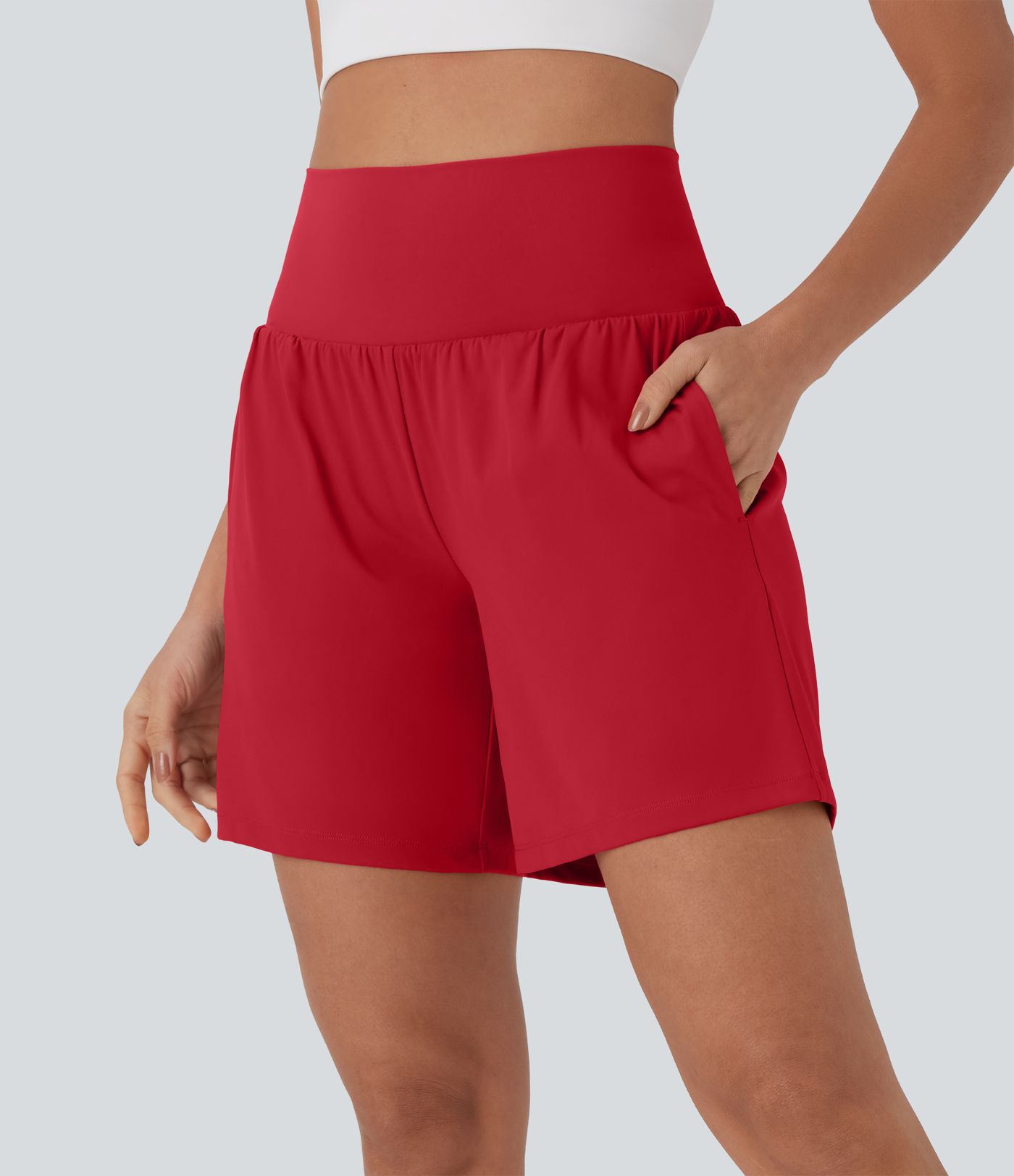 SoftlyZero™ Airy Super High Waisted 2-in-1 Cool Touch Yoga Shorts 7" with Pockets