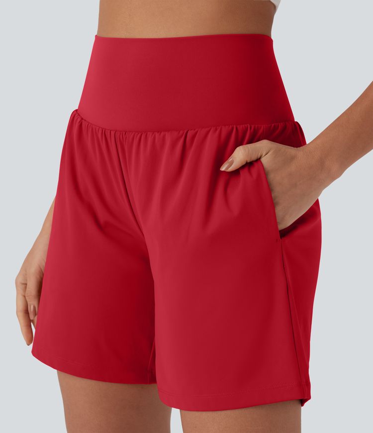 SoftlyZero™ Airy Super High Waisted 2-in-1 Cool Touch Yoga Shorts 7" with Pockets