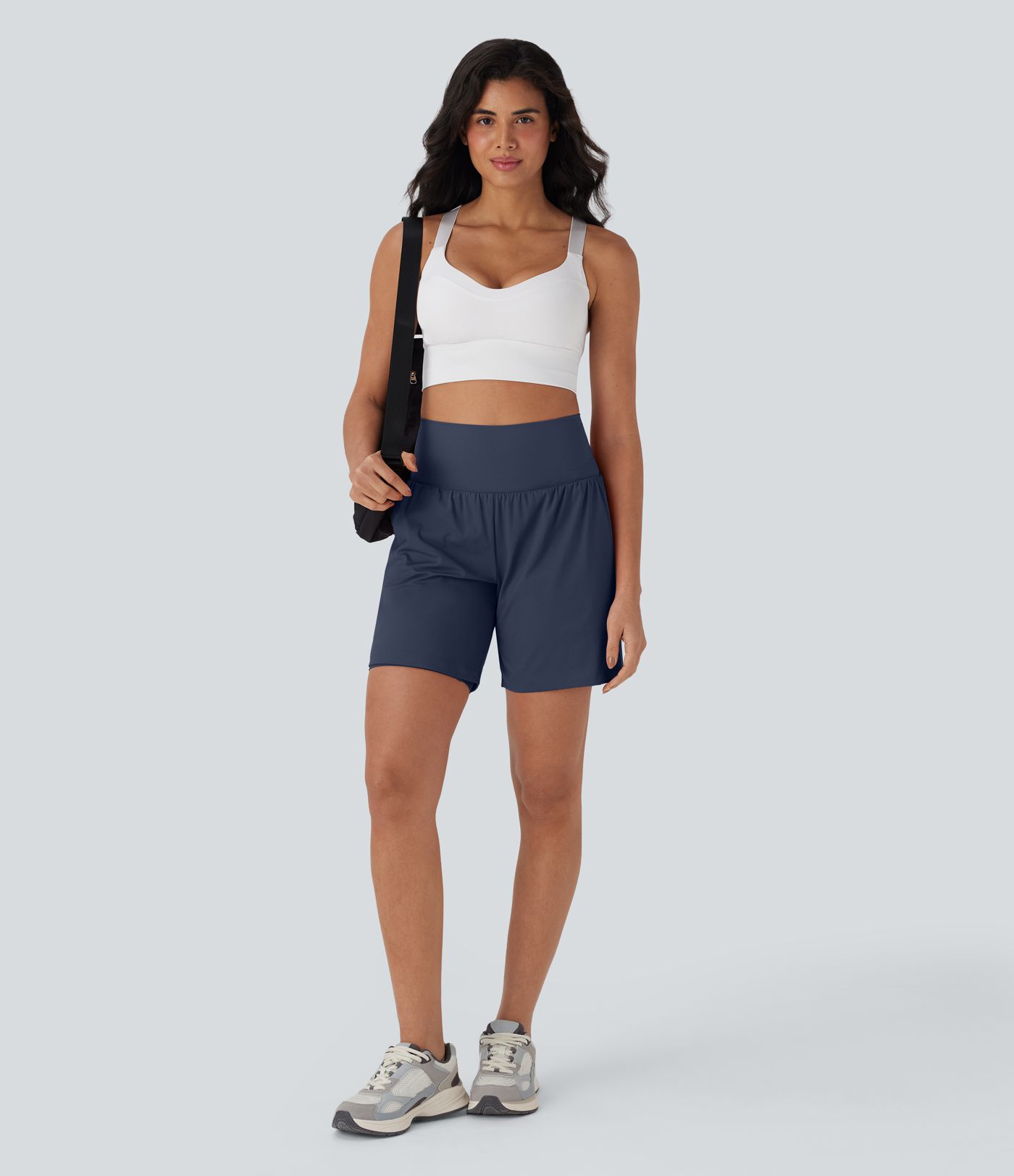 Softlyzero™ Airy Super High Waisted 2-in-1 Cool Touch Women Yoga Gym Shorts 7" with Pockets