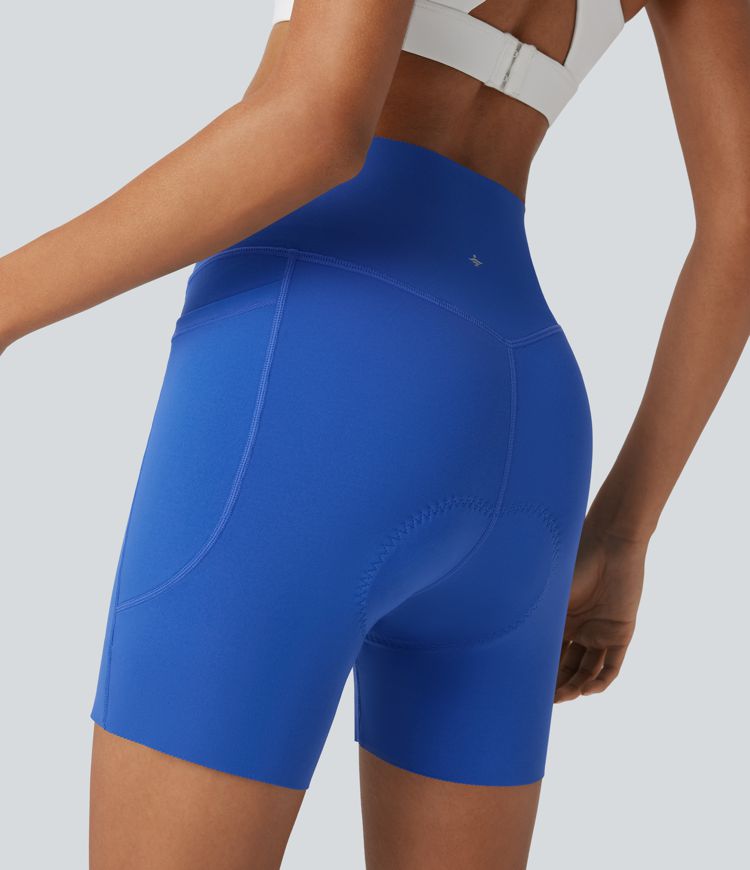 SpeedWave™ - Gepolsterte Radler-Shorts mit hohem Bund, Seitentaschen und Bauchkontrolle - rutschfest, schnelltrocknend, 12,7 cm
