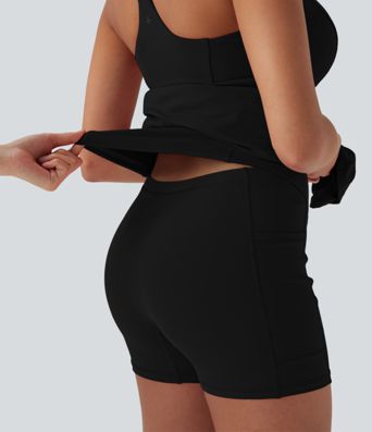 SoftlyZero™ Airy 2-in-1 Cool Touch Mini Dance Active Dress with Pockets-Easy Peezy Edition D-F Cups