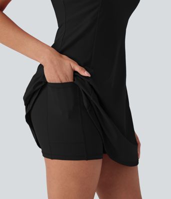 SoftlyZero™ Airy 2-in-1 Cool Touch Mini Dance Active Dress with Pockets-Easy Peezy Edition D-F Cups