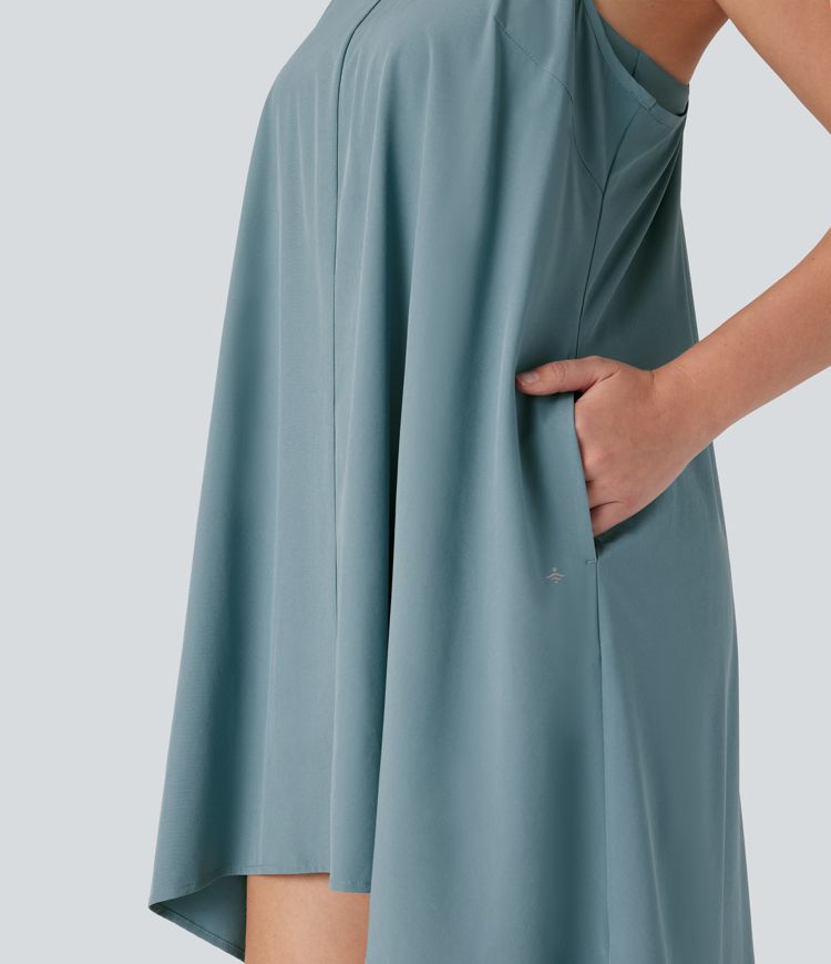 Breezeful™ RacerPocket High Low Flowy Mini Quick Dry Casual Dress D-F Cups