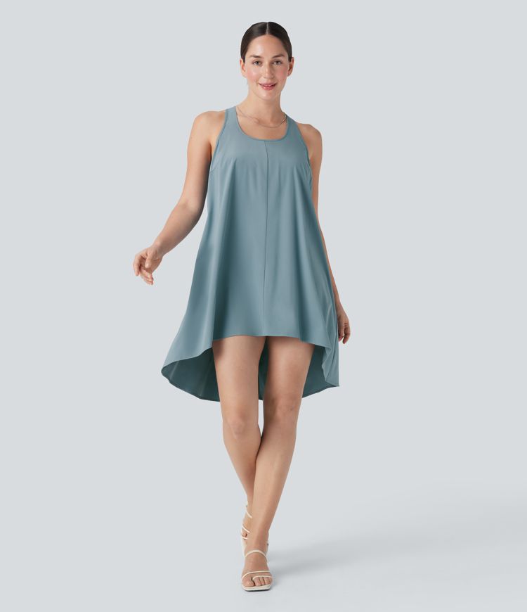 Breezeful™ RacerPocket High Low Flowy Mini Quick Dry Casual Dress D-F Cups