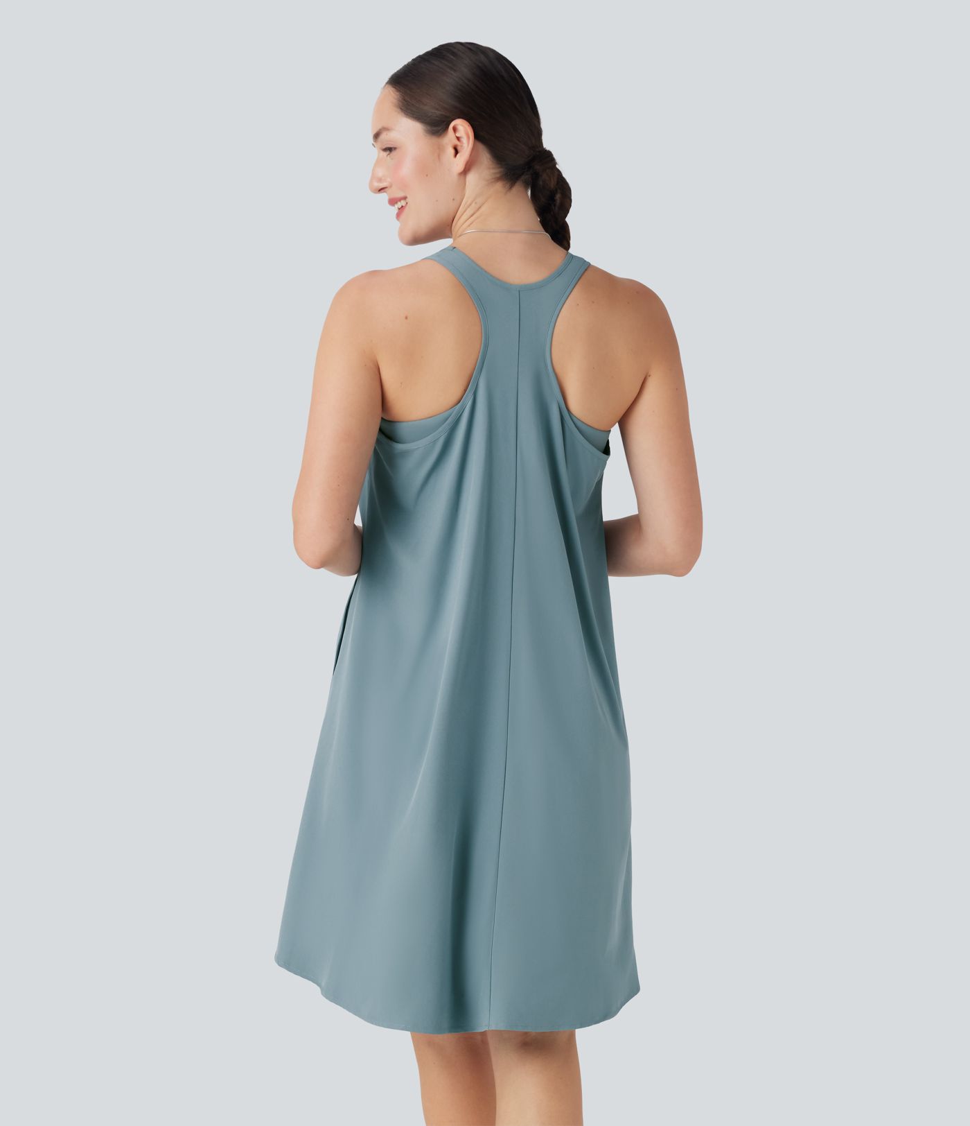Breezeful™ RacerPocket High Low Flowy Mini Quick Dry Casual Dress D-F Cups