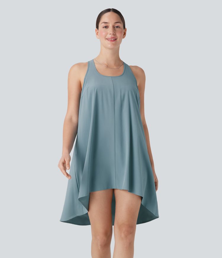 Breezeful™ RacerPocket High Low Flowy Mini Quick Dry Casual Dress D-F Cups
