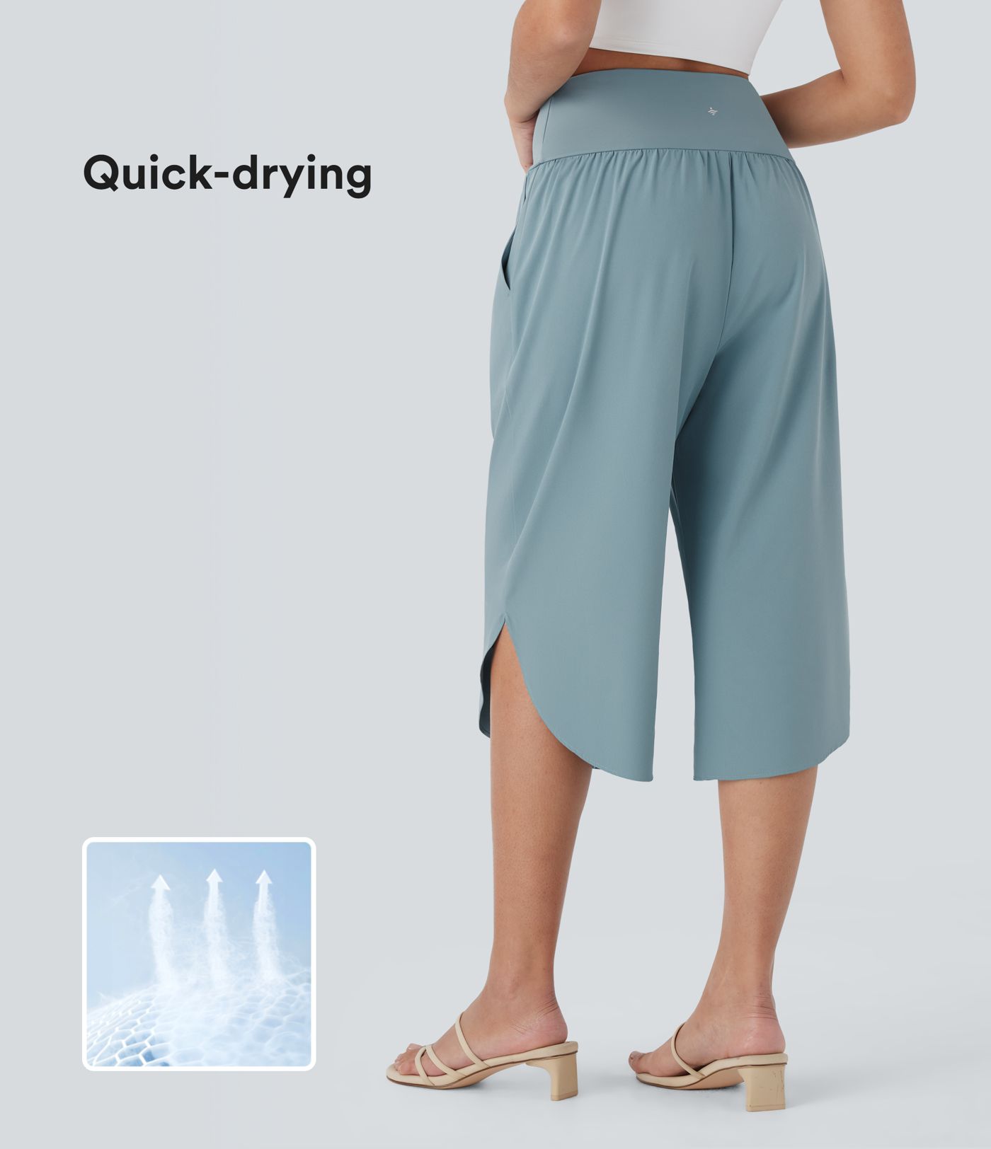 Breezeful™ High Waisted Crossover Pocket Quick Dry Capri Pants