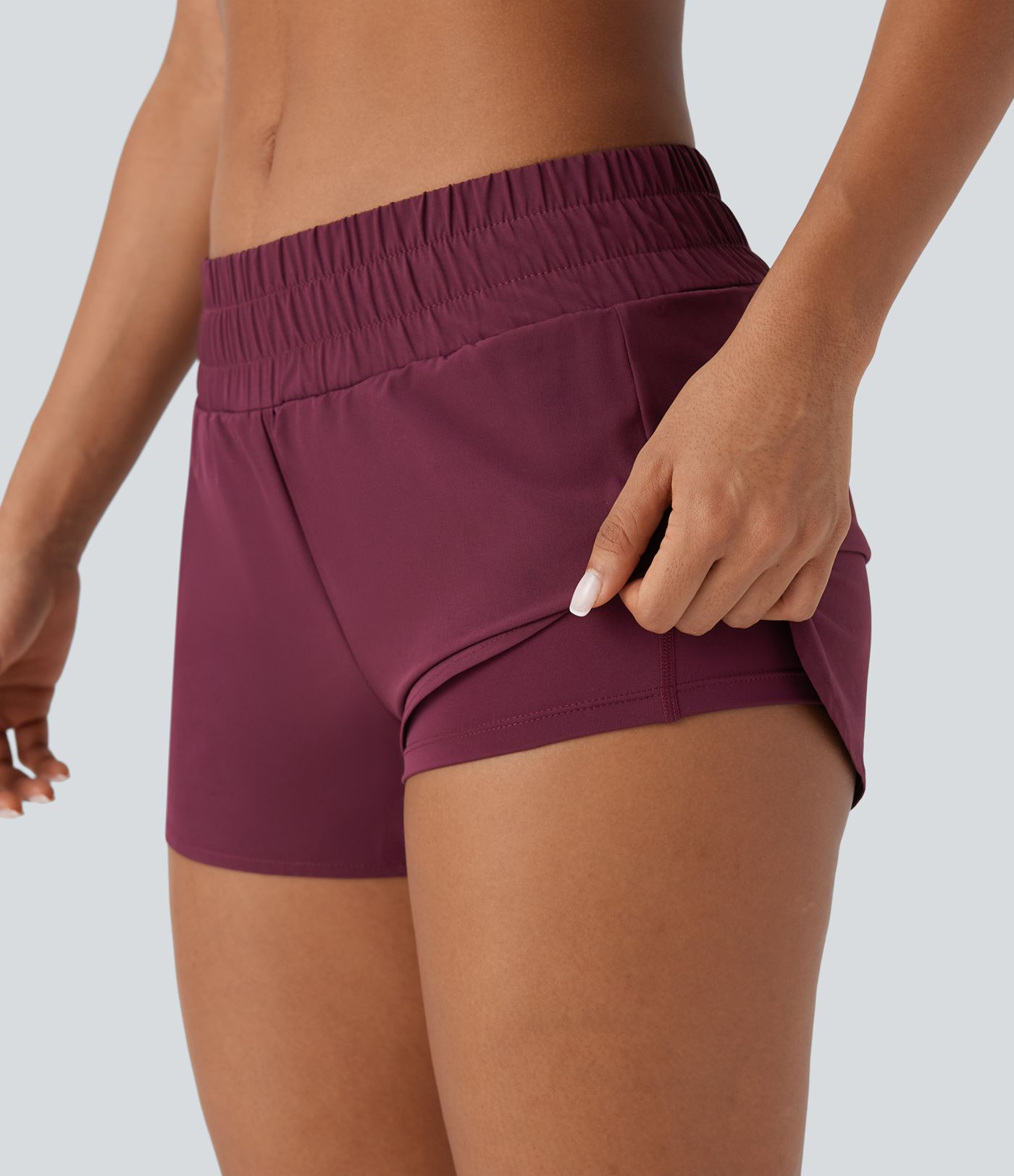 Breezeful™ Low Rise Pockets 2-in-1 Curved Hem Quick Dry Running Shorts 2.5''