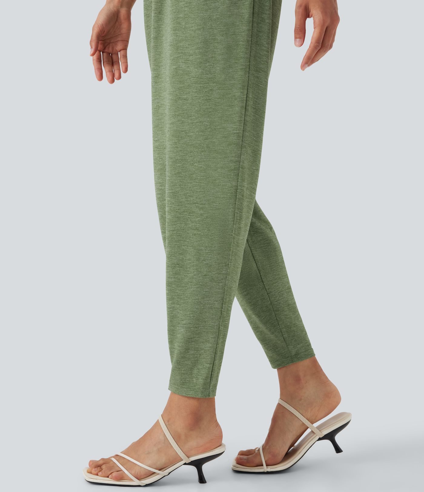 U Neck Harem Casual Jumpsuit with Pockets-Easy Peezy Edition D-F Cups