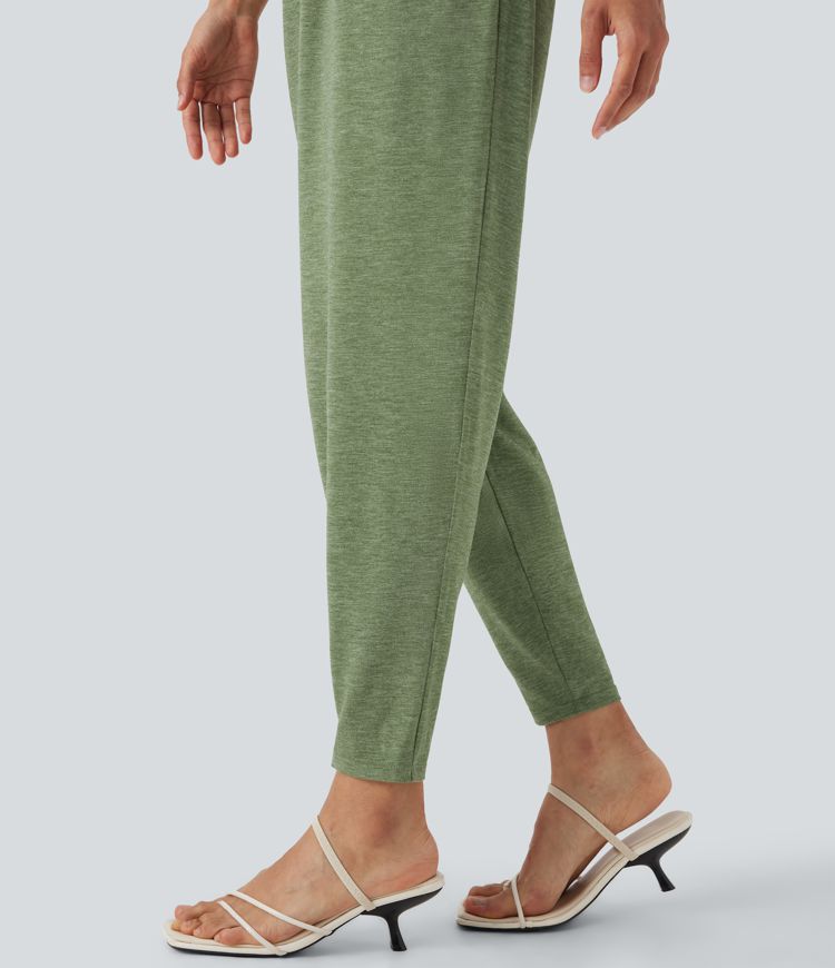 U Neck Harem Casual Jumpsuit with Pockets-Easy Peezy Edition D-F Cups