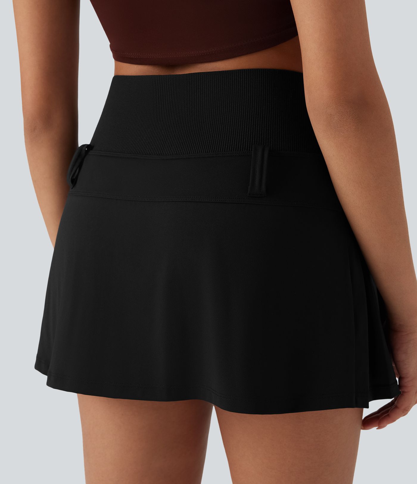 SoftlyZero™ QuickDry High Waisted Pleated Mini 2-in-1 Skirt with Pocket-Front and Back Wearable