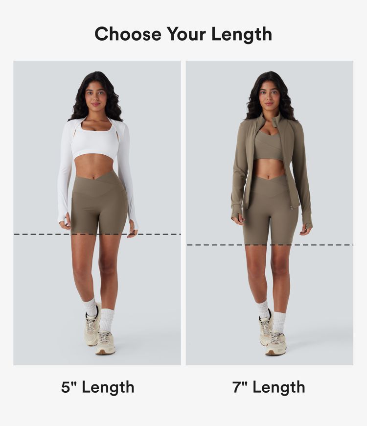 Halara UltraSculpt™ High Waisted Crossover Tummy Control Butt Lifting Yoga Biker Shorts 5'' with Pockets