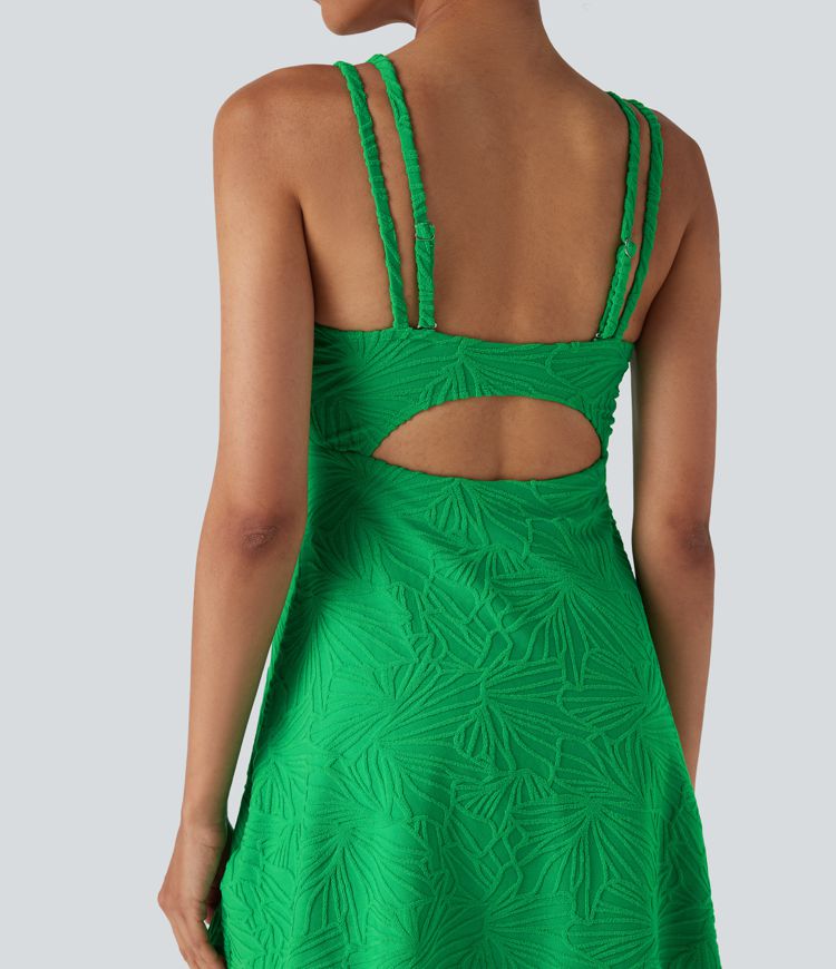 Cut Out 2-in-1 Mini Swim Dress