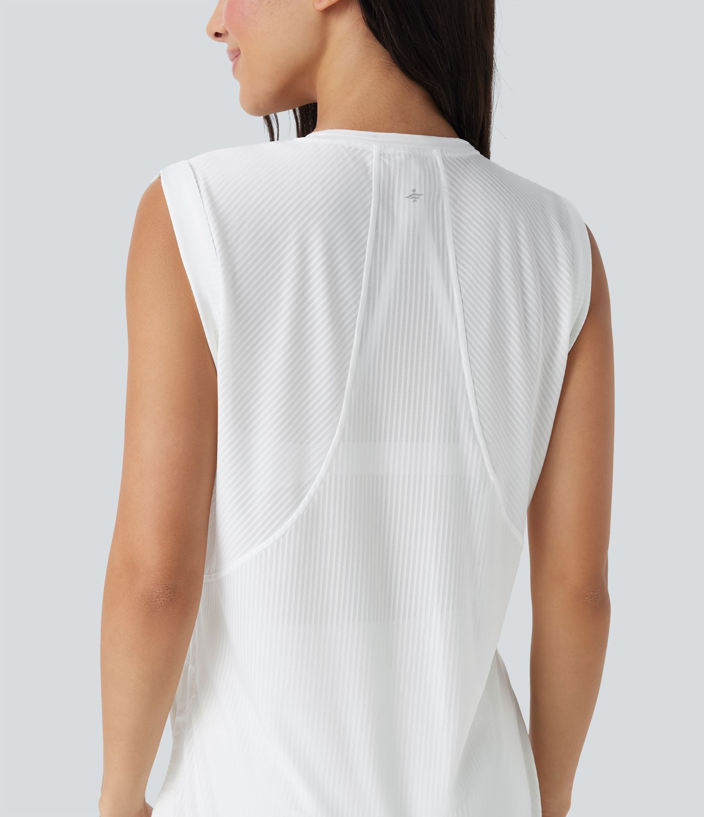 Round Neck Curved Hem Quick Dry Yoga Tank Top