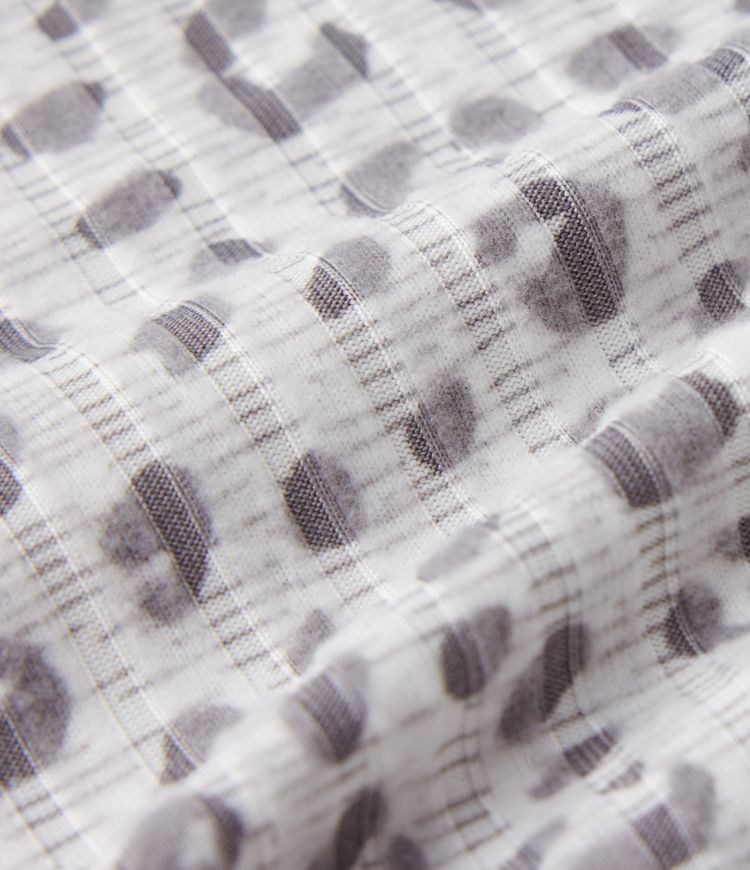 Leopardmönstrad Lounge Linne med Scoopringning och Hög-Låg Design