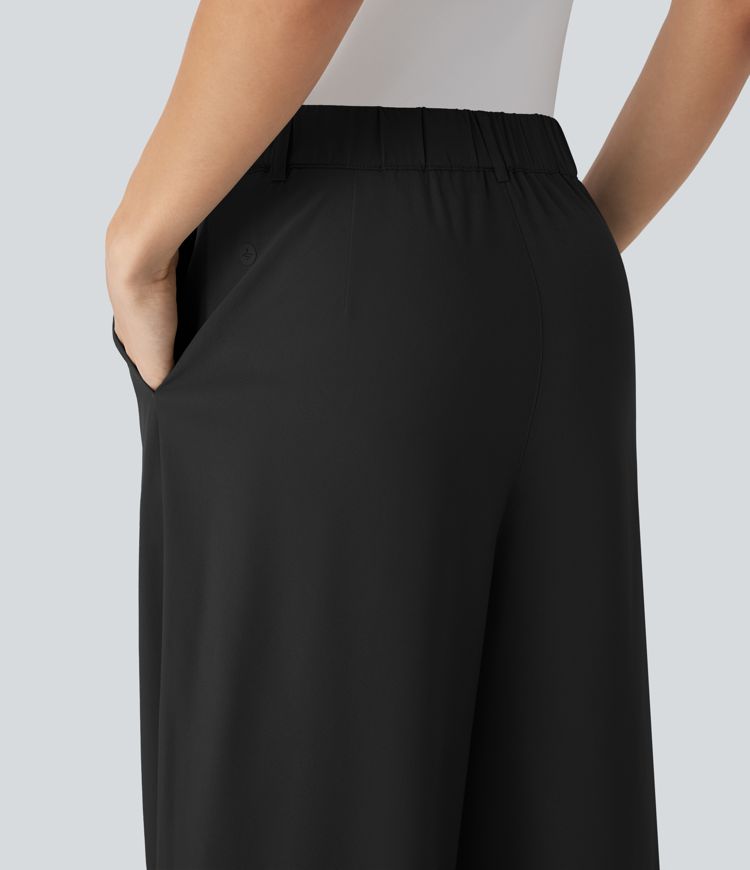 Breezeful™ Mid Rise Wide Leg Quick Dry Work Pants with Pockets
